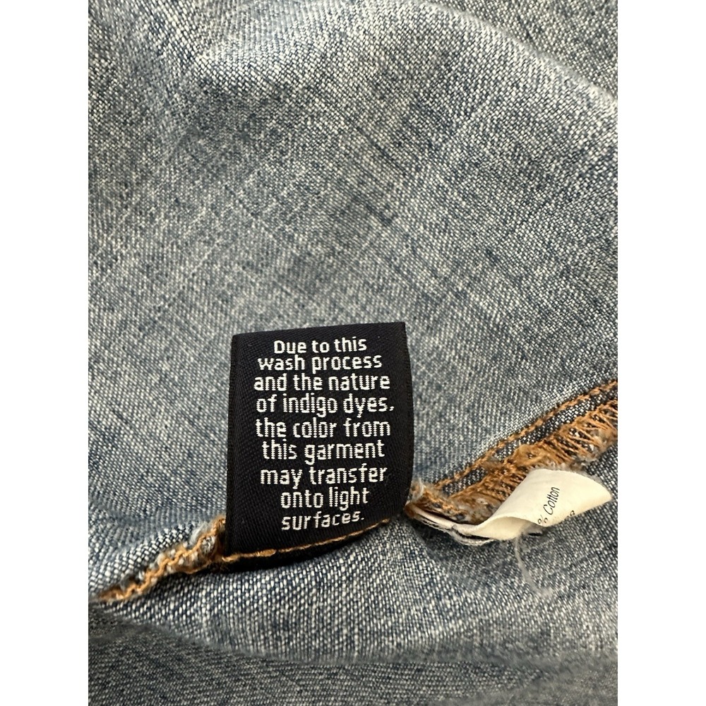 J Crew Womens Size 2 Blue Denim Shirt LS Pearl Snap Western Boho Prairie Cottage - Picture 5 of 9